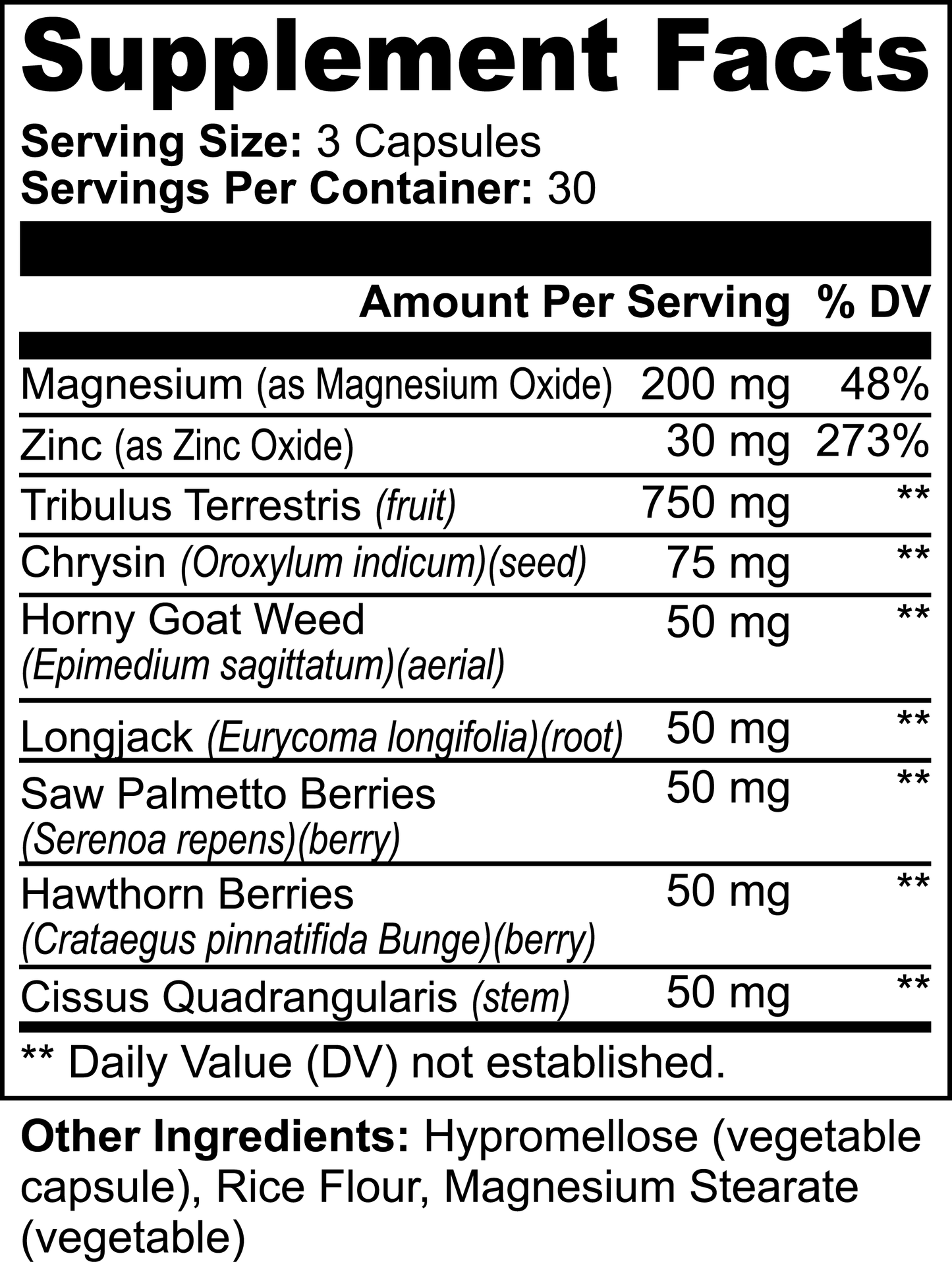 Tribulus-Zinc, Longjack and Horny Goat (Men's Energy)